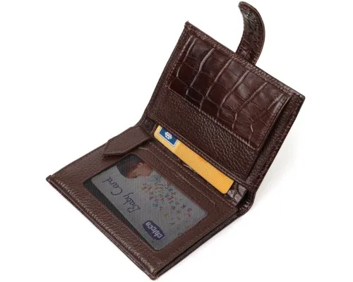 Портмоне Bond Accessories З натуральної шкіри Коричневе (22058)