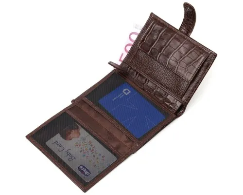 Портмоне Bond Accessories З натуральної шкіри Коричневе (22058)