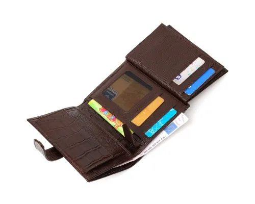 Портмоне Bond Accessories З натуральної шкіри Коричневе (22058)
