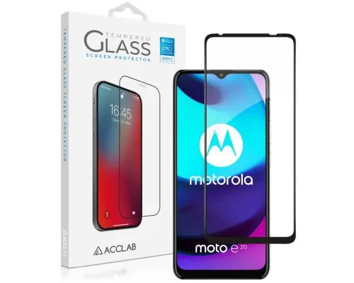 Скло захисне ACCLAB Full Glue MOTO E20 Black (1283126521232)