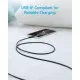 Дата кабель USB 2.0 AM to USB-C 1.8m nylon 322 black Anker (A81H6G11)