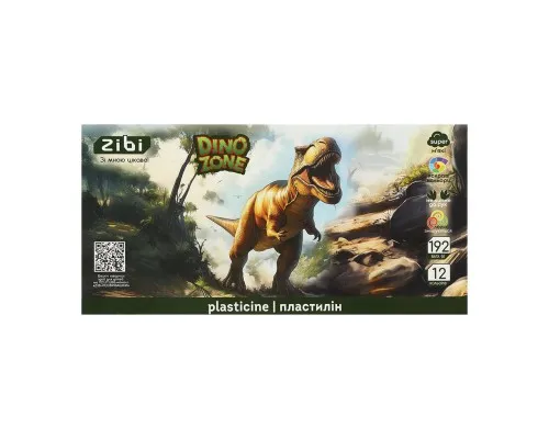 Пластилін ZiBi KIDS Line DINO 12 кольорів, 192 г (ZB.6279)