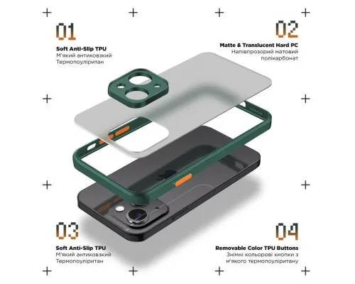 Чохол до мобільного телефона Armorstandart Frosted Matte Xiaomi Redmi Note 13 Pro 4G Dark Green (ARM73143)