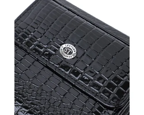 Гаманець ST Leather З натуральної шкіри Чорний (22706)