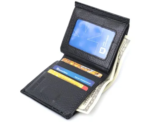Гаманець ST Leather З натуральної шкіри Чорний (22706)
