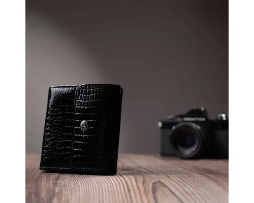 Гаманець ST Leather З натуральної шкіри Чорний (22706)