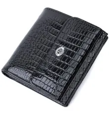 Гаманець ST Leather З натуральної шкіри Чорний (22706)