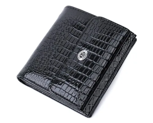 Гаманець ST Leather З натуральної шкіри Чорний (22706)