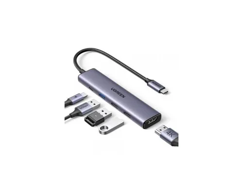Порт-реплікатор Ugreen CM478 USB Type-C HDMI, USB/3.0, Type-C for charging PD/100W (15495)