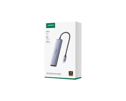 Порт-реплікатор Ugreen CM478 USB Type-C HDMI, USB/3.0, Type-C for charging PD/100W (15495)