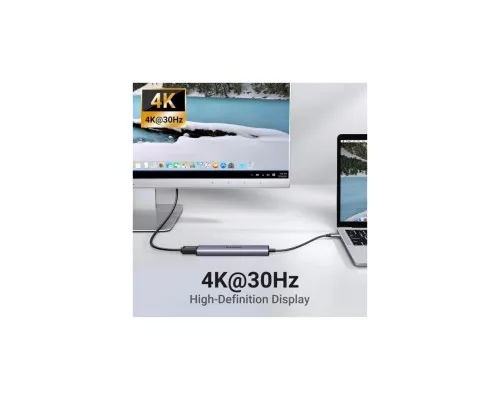 Порт-реплікатор Ugreen CM478 USB Type-C HDMI, USB/3.0, Type-C for charging PD/100W (15495)