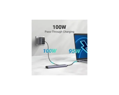 Порт-реплікатор Ugreen CM478 USB Type-C HDMI, USB/3.0, Type-C for charging PD/100W (15495)