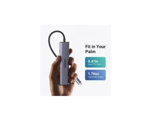 Порт-реплікатор Ugreen CM478 USB Type-C HDMI, USB/3.0, Type-C for charging PD/100W (15495)