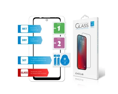 Скло захисне ACCLAB Full Glue MOTO E30/E40 Black (1283126545788)