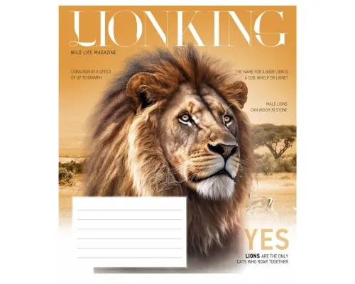 Зошит Школярик Fauna magazine 18 аркушів клітинка (018-3428K)