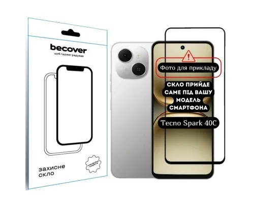 Скло захисне BeCover 10D Tecno Spark 40C 4G (KM4k) Black (714372)