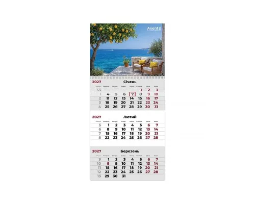 Календар Axent настінний квартальний 2027 р.,1 пр. Romantic 2 (8801-27-14-A)