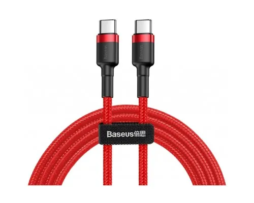 Дата кабель USB-C to USB-C 1.0m USB 3.1 3A red Baseus (CATKLF-G09)