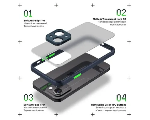 Чохол до мобільного телефона Armorstandart Frosted Matte Xiaomi Redmi Note 13 Pro 4G Navy Blue (ARM73144)