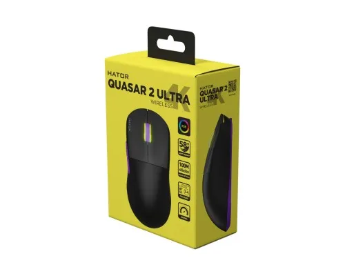 Мишка Hator Quasar 2 Ultra 4K Wireless/Bluetooth/USB Black/Lilac (HTM570BL)