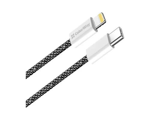 Дата кабель USB-C to Lightning 1.0m 27W black ColorWay (CW-CBPDCL061-BK)