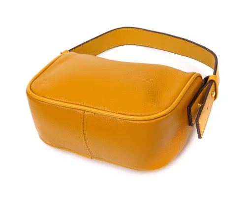 Сумка Vintage На плече крос-боді з натуральної шкіри Жовта (22100)