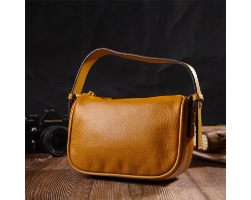 Сумка Vintage На плече крос-боді з натуральної шкіри Жовта (22100)