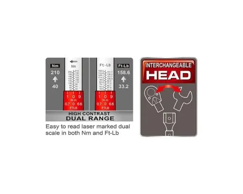 Ключ Toptul динамометричний 1/2" 8шт. 20-110Nm (GAAI0802)