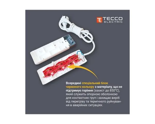 Мережевий подовжувач TECCO 3м 2 поста white (8681277841118)
