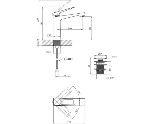 Змішувач Kroner Ersel-C0110BV (CV035471)
