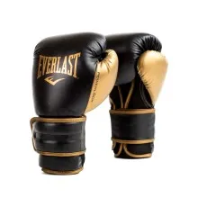 Боксерські рукавички Everlast PowerLock Boxing Training Gloves P00002661 чорний, золотий 10 унцій (009283611965)