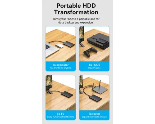 Кишеня зовнішня VENTION 2.5" HDD/SSD USB 3.0 Micro-B Black (KPAB0)