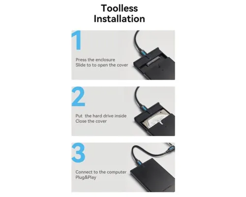 Кишеня зовнішня VENTION 2.5" HDD/SSD USB 3.0 Micro-B Black (KPAB0)
