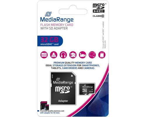 Карта пам'яті Mediarange 32GB microSD class 10 (MR959)
