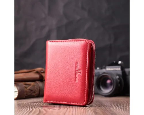 Гаманець ST Leather З натуральної шкіри Червоний (22552)