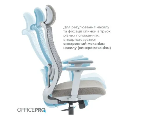 Офісне крісло OfficePro Wave OC599-G-G-G (OC599-G-G-G)