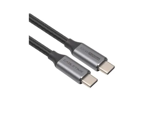 Дата кабель USB-C to USB-C 2.0m 100W USB3.1 20Gbps 4K60Hz Cabletime (CA914234)
