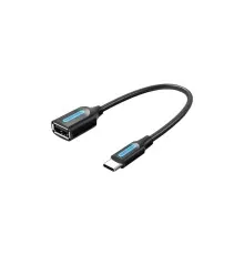 Перехідник OTG USB 2.0 AF to USB-C 0.15m black VENTION (CCSBB)