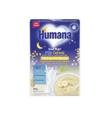 Дитяча каша Humana Milk Cereal Good Night 5-Cereal with Banana молочна від 6 місяців 200 г (4251099602996)