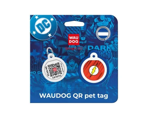 Адресник для тварин WAUDOG Smart ID з QR паспортом "Флеш лого" коло Д 25 мм (225-1083)
