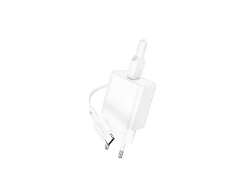 Зарядний пристрій BOROFONE USB QC3.0 + cable USB to USB-C 18W white (6974443388596)