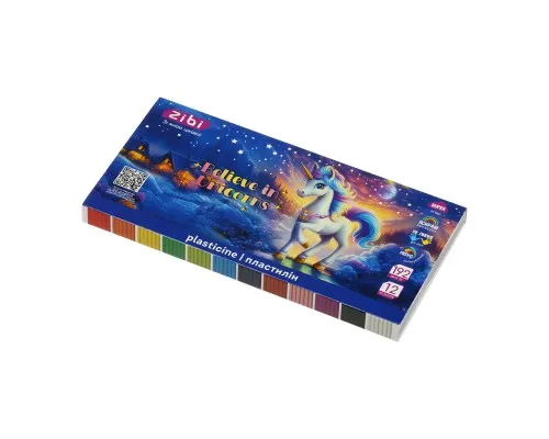 Пластилін ZiBi KIDS Line UNICORN 12 кольорів, 192 г (ZB.6282)