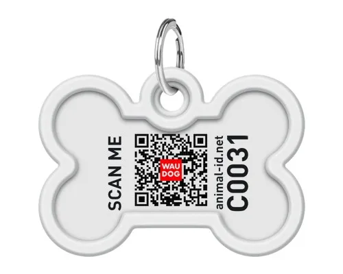 Адресник для тварин WAUDOG Smart ID з QR паспортом "Калина", кістка 40х28 мм (0640-0228)