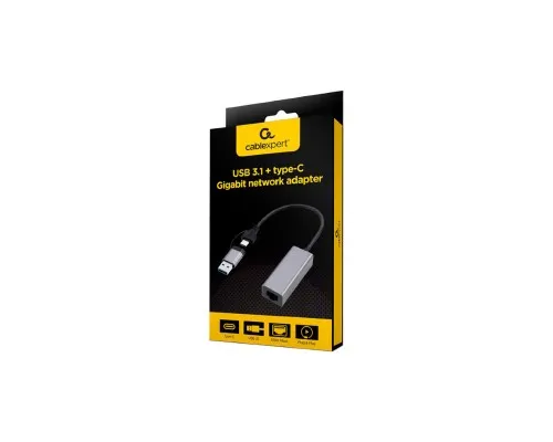 Адаптер USB-A/USB/C to 1Gbps Lan Cablexpert (A-USB3AC-LAN-01)