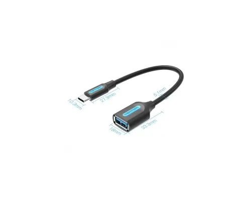 Перехідник OTG USB 3.1 AF to USB-C 0.15m black VENTION (CCVBB)