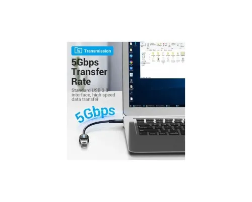 Перехідник OTG USB 3.1 AF to USB-C 0.15m black VENTION (CCVBB)