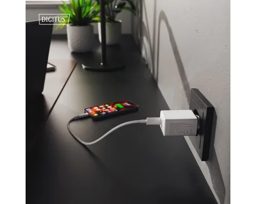 Зарядний пристрій Digitus 1xUSB-C + 1xUSB 30W GaN (DA-10301)