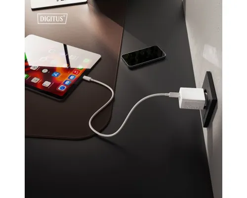 Зарядний пристрій Digitus 1xUSB-C + 1xUSB 30W GaN (DA-10301)
