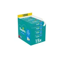 Дитячі вологі серветки Pampers Fresh Clean 15 пачок х 80 шт (1200 шт) (8001841078496)