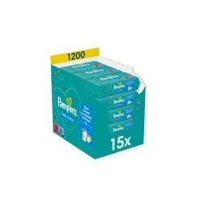 Дитячі вологі серветки Pampers Fresh Clean 15 пачок х 80 шт (1200 шт) (8001841078496)